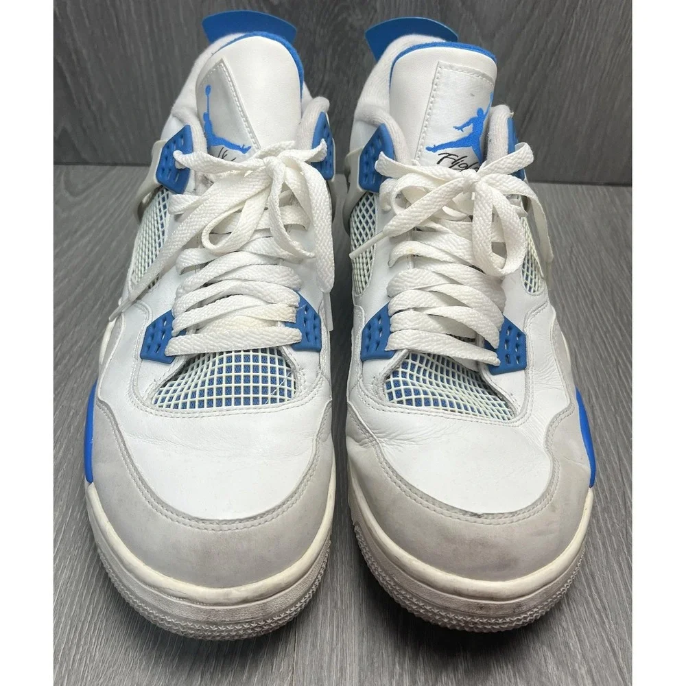 Nike Air Jordan 4 Retro Shoes Mens Size 12 Blue Military Sneakers 308497-105